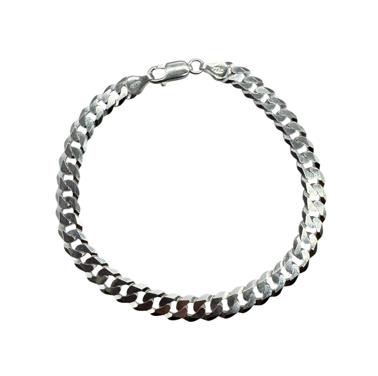 Pulsera grumet para caballero elaborada en plata ley 925, joya italiana de lujo.