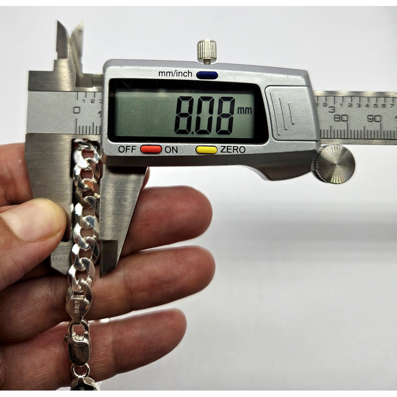 Pulsera grumet plata ley 925, diseño italiano de alta calidad para hombre.