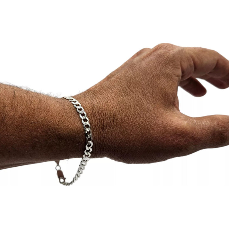 Pulsera de plata ley 925 para hombre modelo grumet, diseño premium italiano.