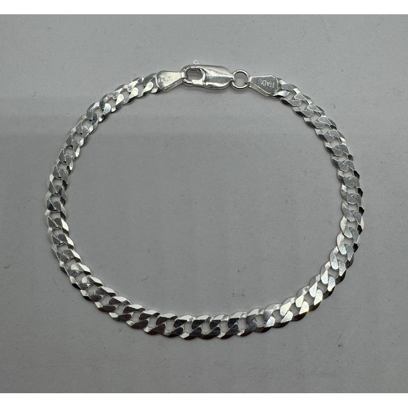 Pulsera exclusiva de plata ley 925 estilo grumet, diseño italiano.