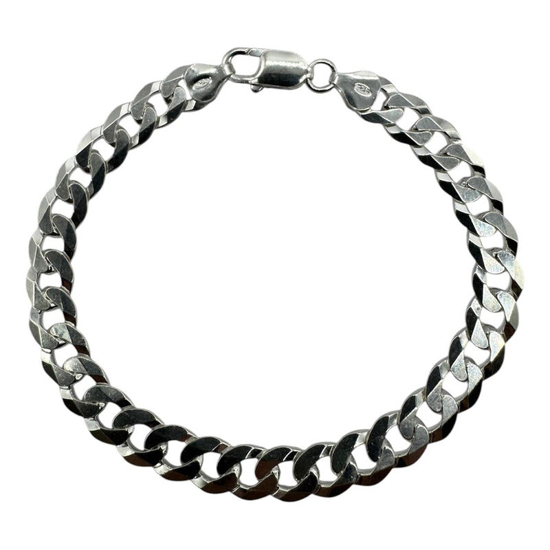 Pulsera grumet exclusiva plata ley 925, diseño italiano contemporáneo.