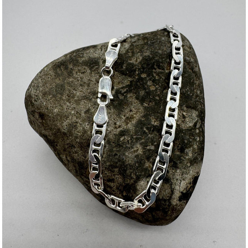 Pulsera de plata italiana 925 modelo Gucci, diseño para hombres elegantes.