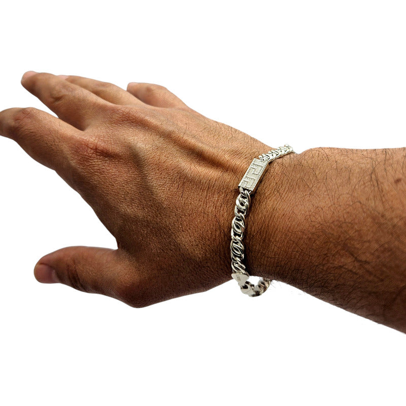 Pulsera exclusiva ojo de tigre para hombre con plata italiana 925, diseño elegante y masculino.