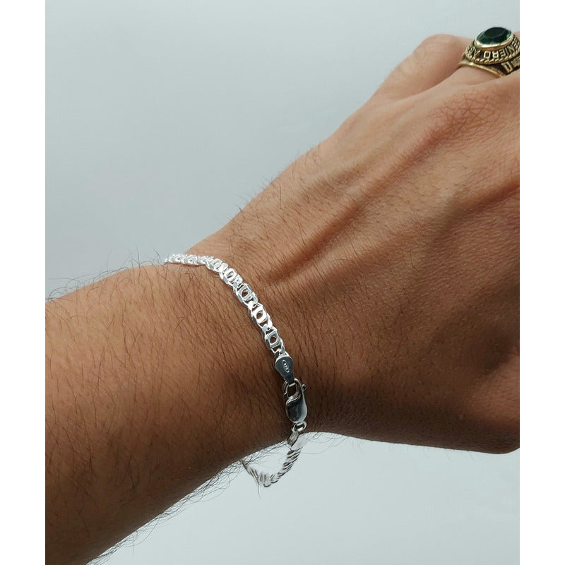 Pulsera exclusiva ojo de tigre y plata italiana 925, ideal para hombres elegantes.