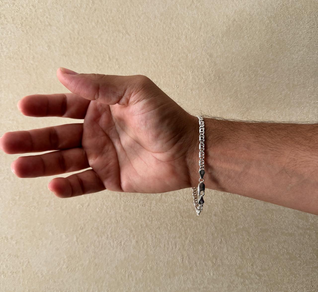 Pulsera exclusiva de plata italiana 925  ojo de tigre, ideal para regalo.