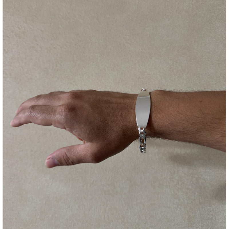 Pulsera exclusiva Cartier plata italiana 925, diseño italiano de lujo masculino.