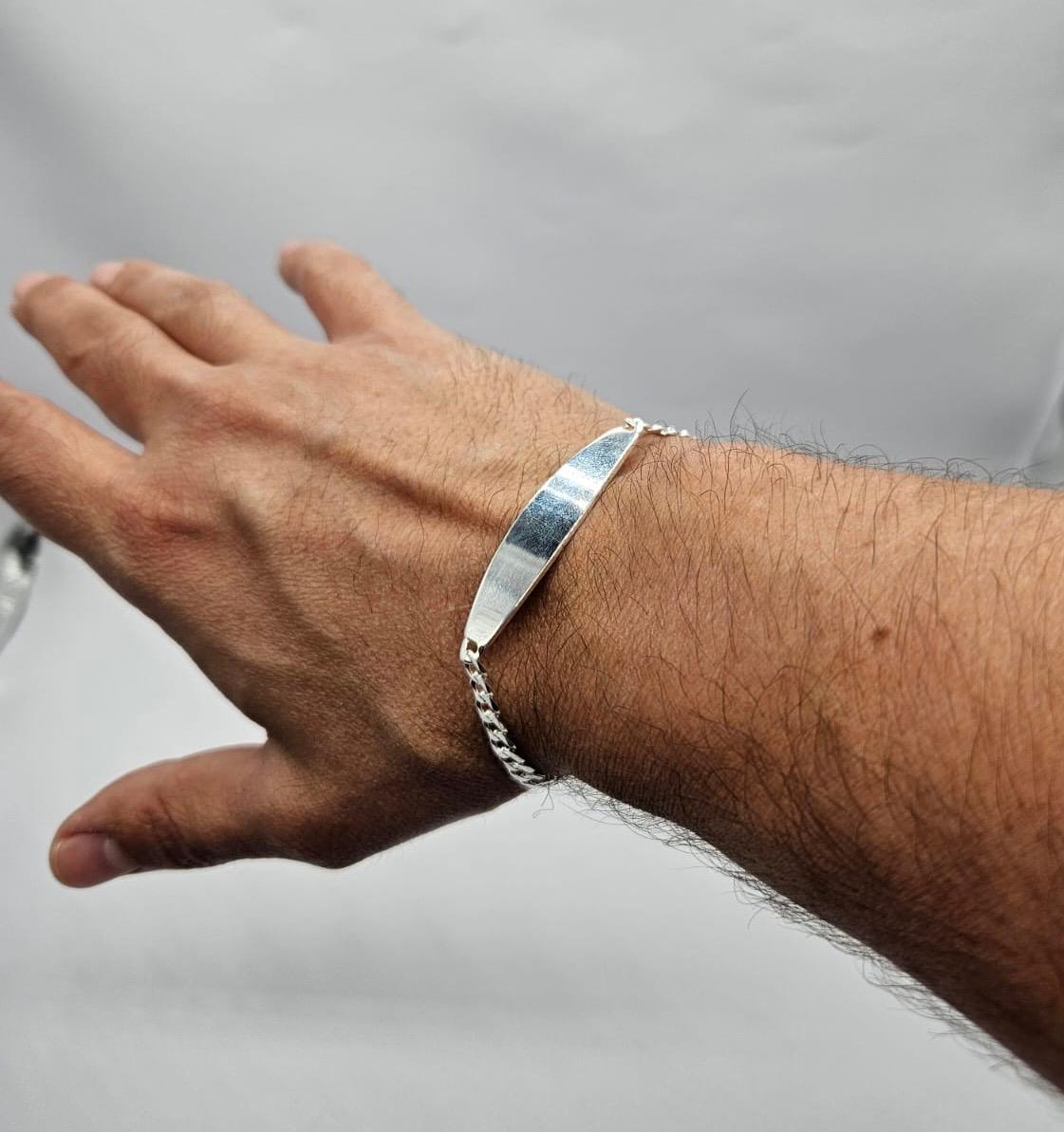 pulsera piocha grumet masculina fabricada en plata ley 925 joyas exclusivas italianas