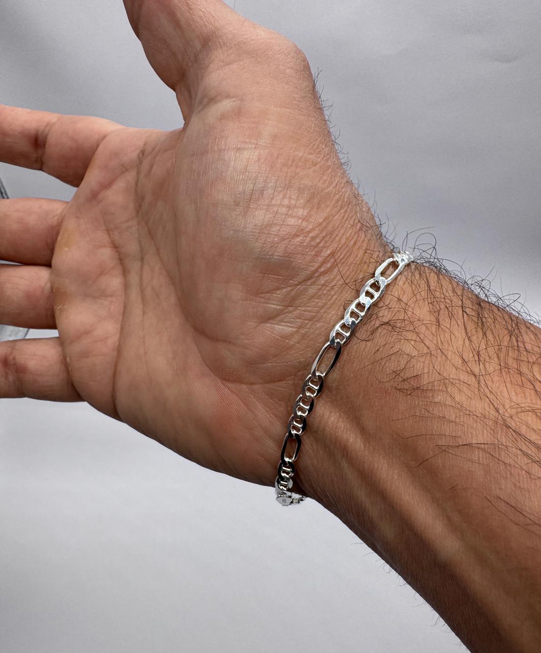 Pulsera estilo Cartier Gucci hombre plata ley 925 auténtica