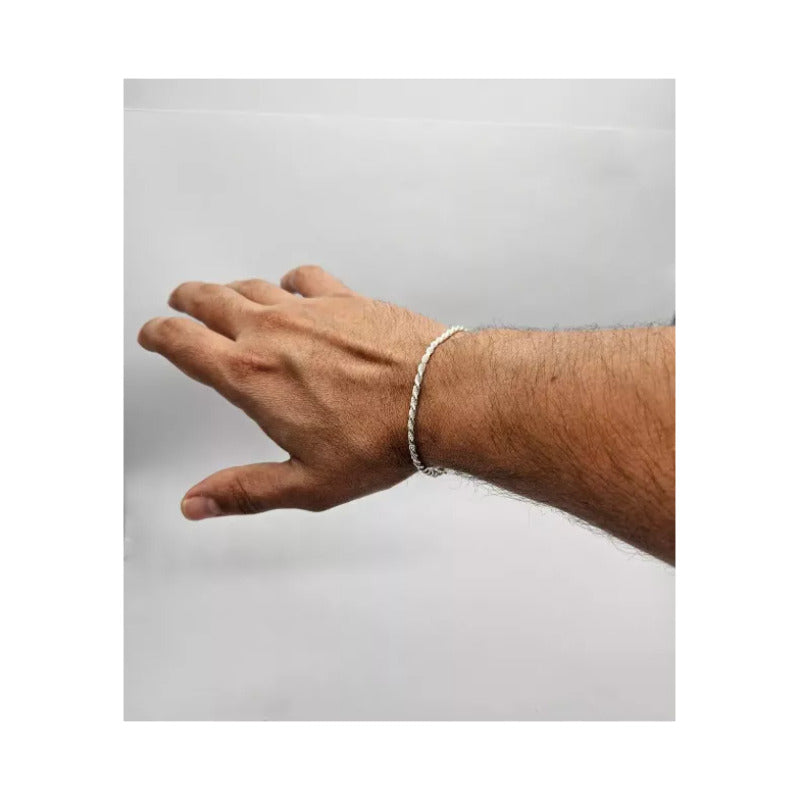 Pulsera Turbillón Plata Italiana Auténtica