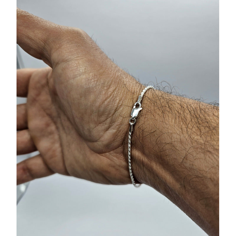 pulsera turbillón delgada unisex fabricada en plata italiana 925