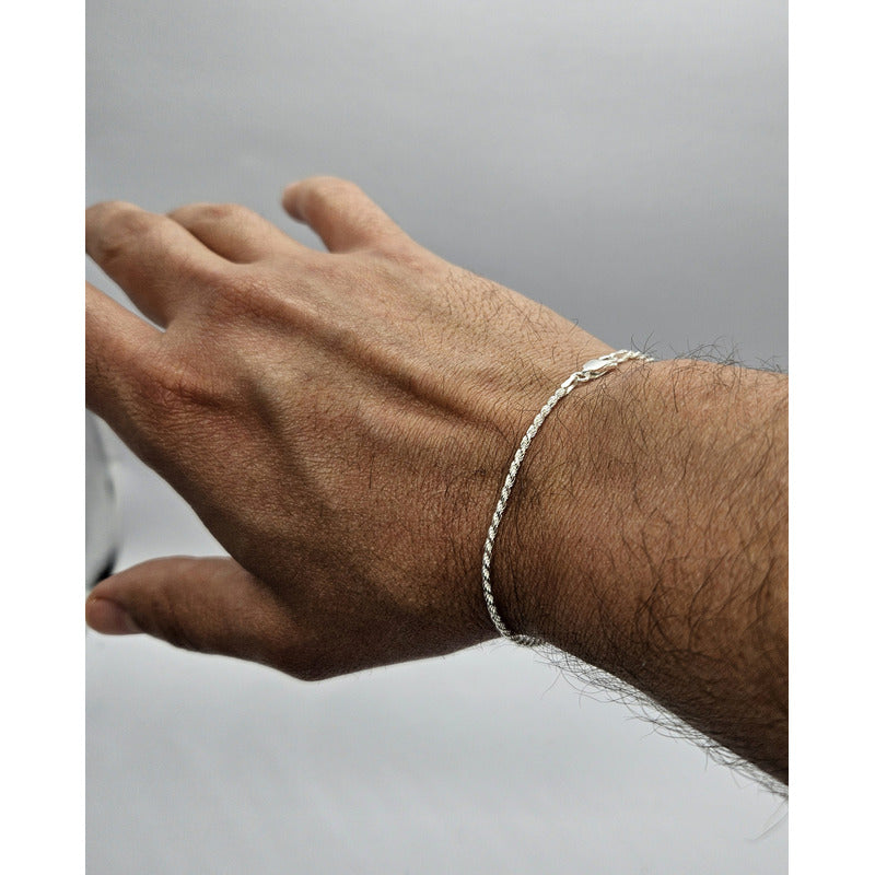 pulsera turbillón hombre unisex en plata ley 925 diseño fino