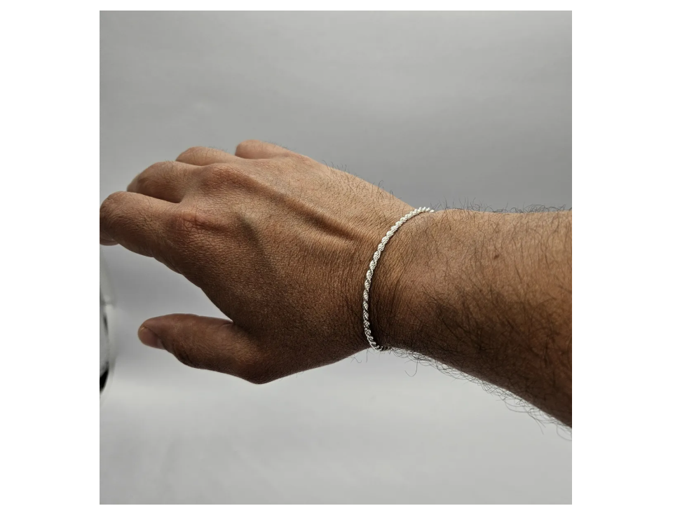 Pulsera de plata italiana 925 para hombre modelo Turbillon, diseño trenzado elegante.