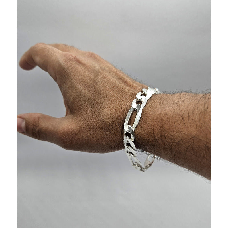 Pulsera de plata ley 925 modelo Cartier para hombre, joya italiana exclusiva. Pulsera gruesa