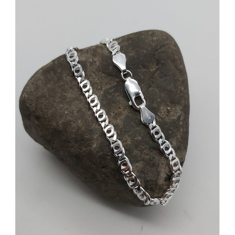 Pulsera exclusiva ojo de tigre para hombre en plata taliana 925.