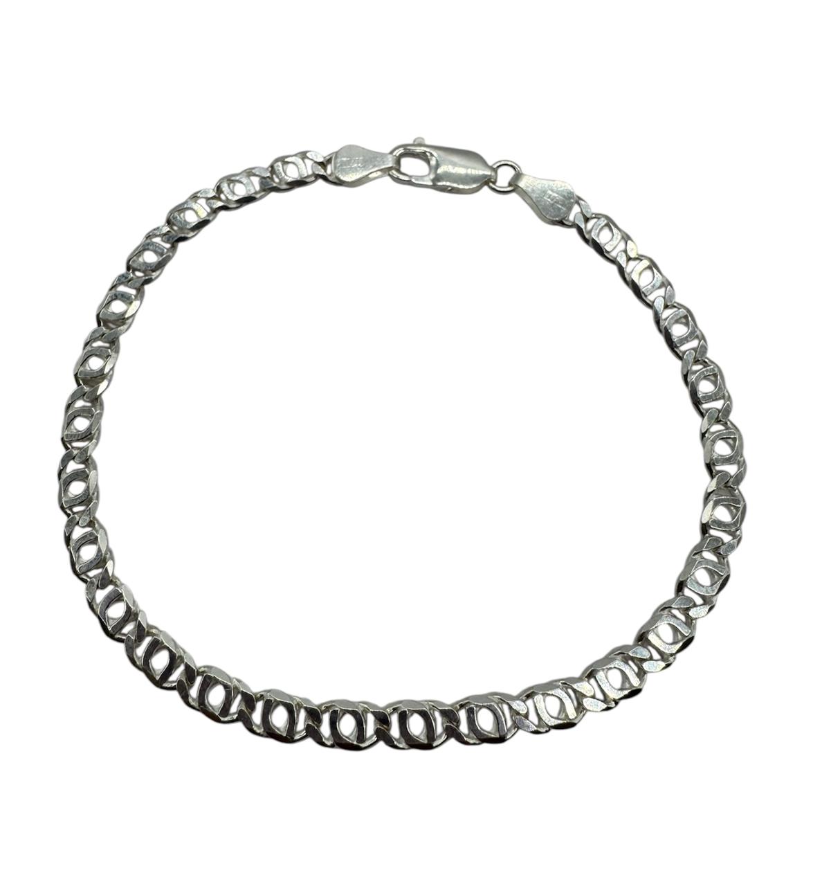 Pulsera ojo de tigre hombre plata italiana 925, estilo elegante y exclusivo.