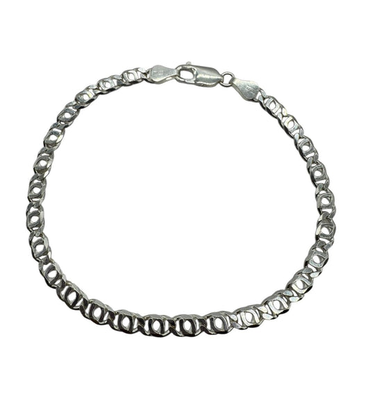 Pulsera ojo de tigre hombre plata italiana 925, estilo elegante y exclusivo.