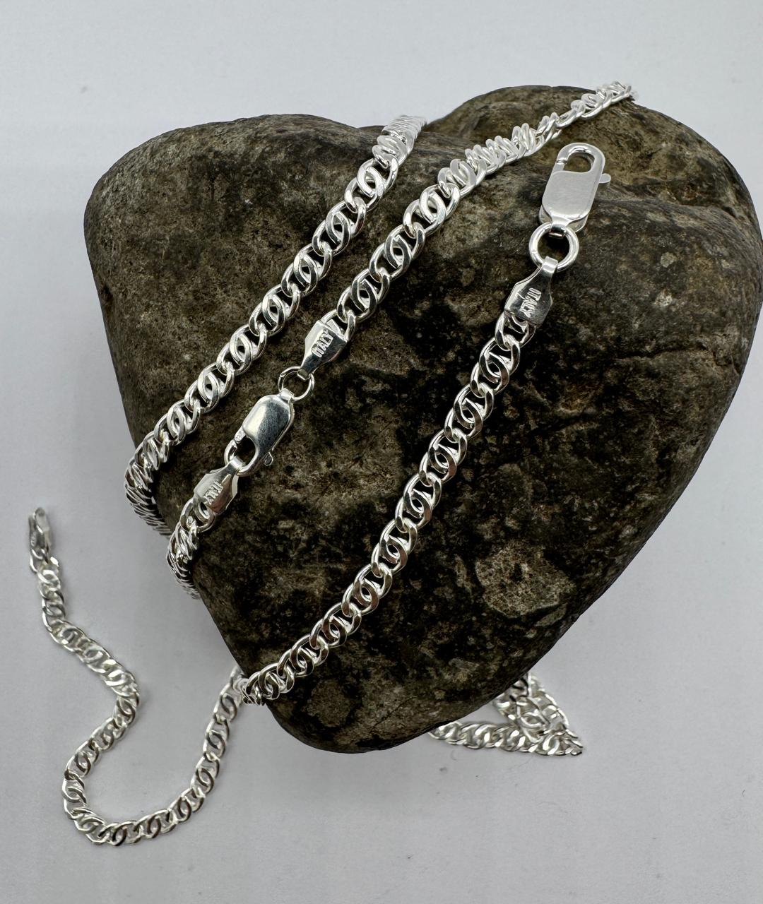 SET COLLAR + PULSERA HOMBRE CONJUNTO PLATA ITALIANA 925