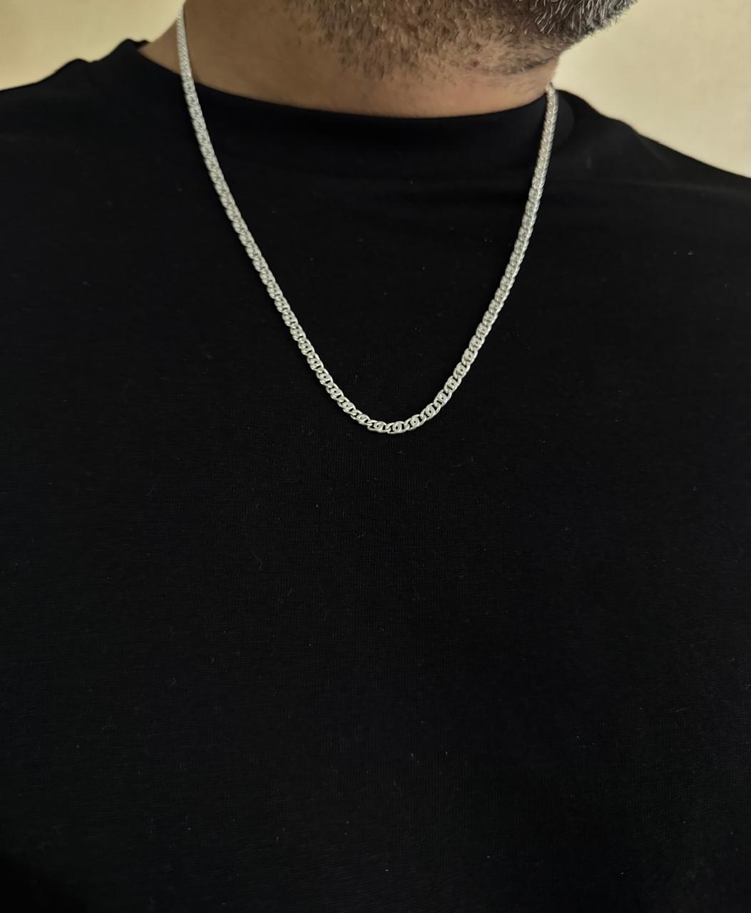 SET COLLAR + PULSERA HOMBRE CONJUNTO PLATA ITALIANA 925