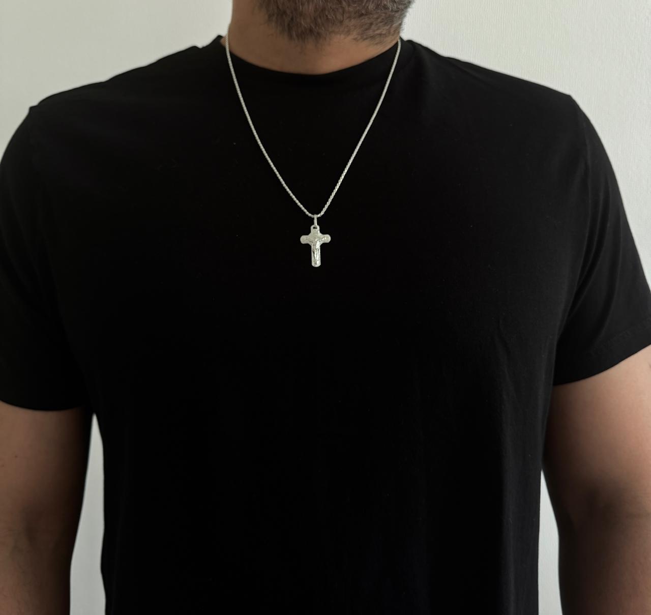 CADENA TURBILLON CON CRUZ 60CMX3MM HOMBRE