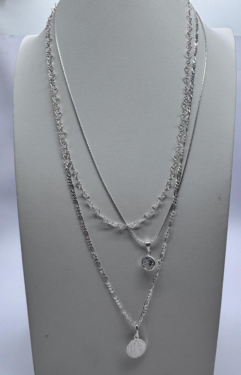 LOTE DE TRES COLLARES MUJER 50CM L10