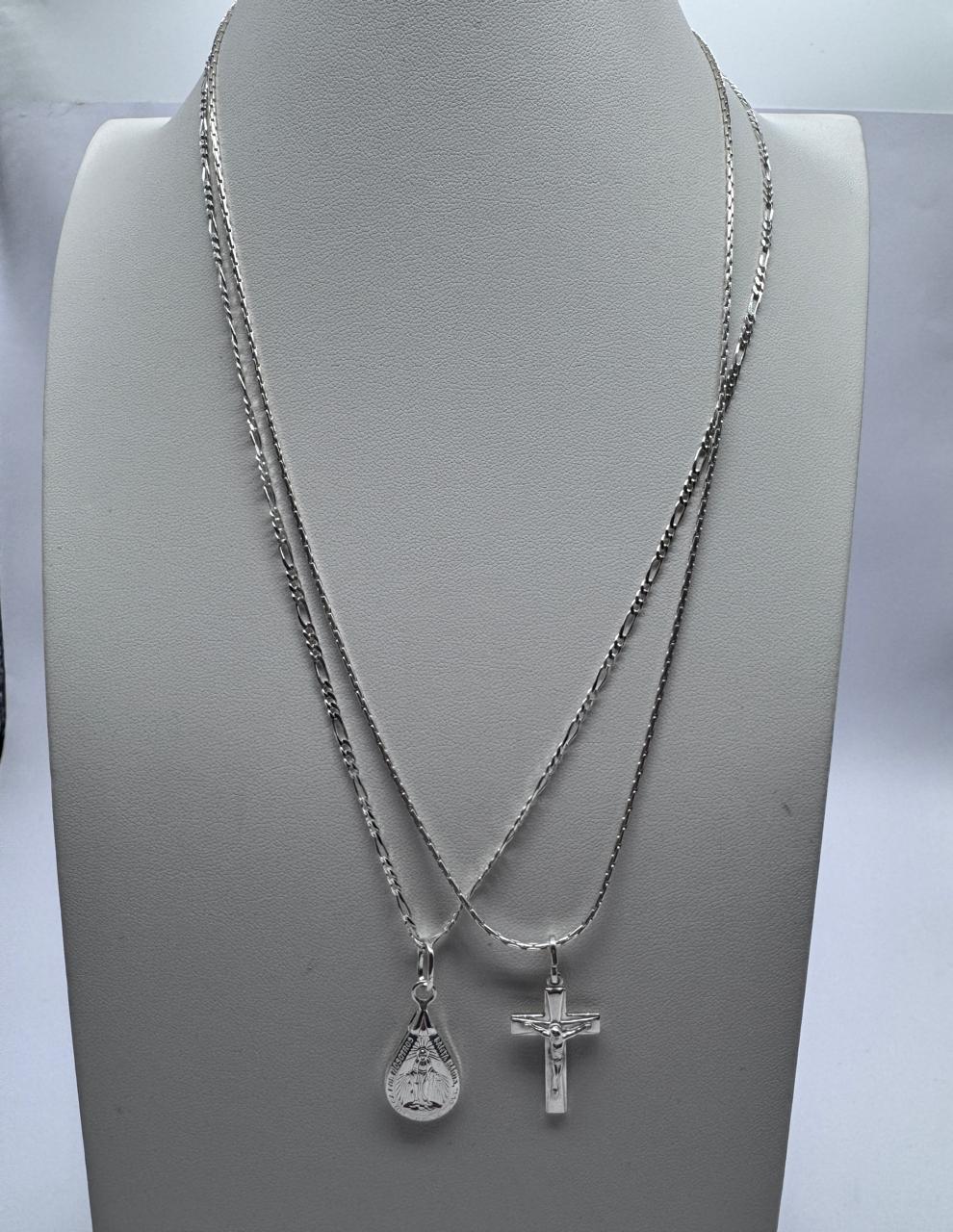 SET DE DOS COLLARES MUJER PLATA ITALIANA 925
