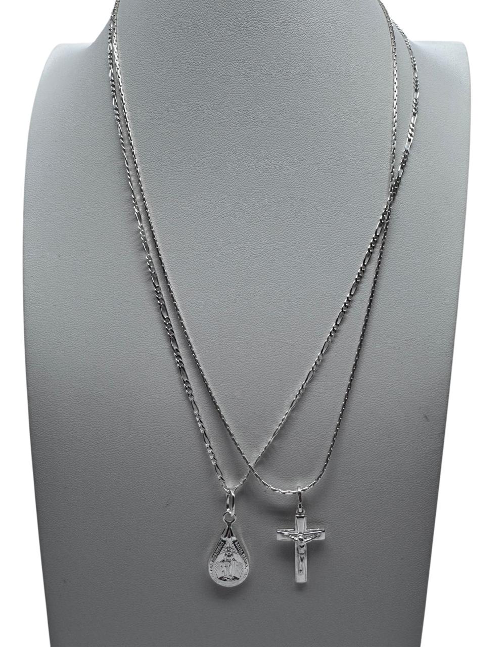SET DE DOS COLLARES MUJER PLATA ITALIANA 925