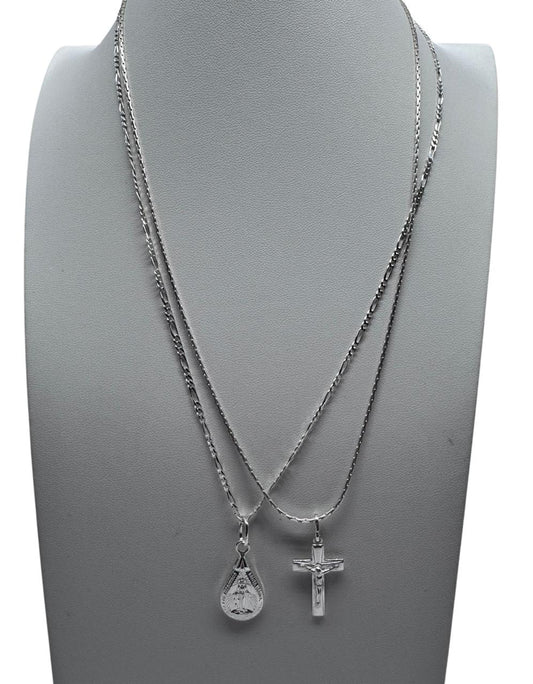 SET DE DOS COLLARES MUJER PLATA ITALIANA 925