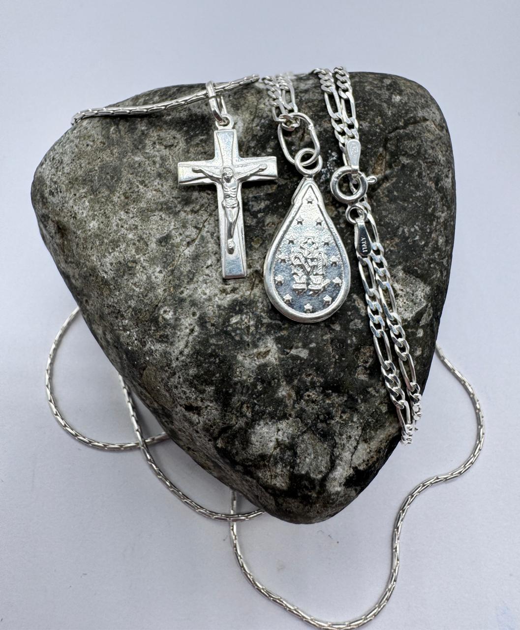 SET DE DOS COLLARES MUJER PLATA ITALIANA 925