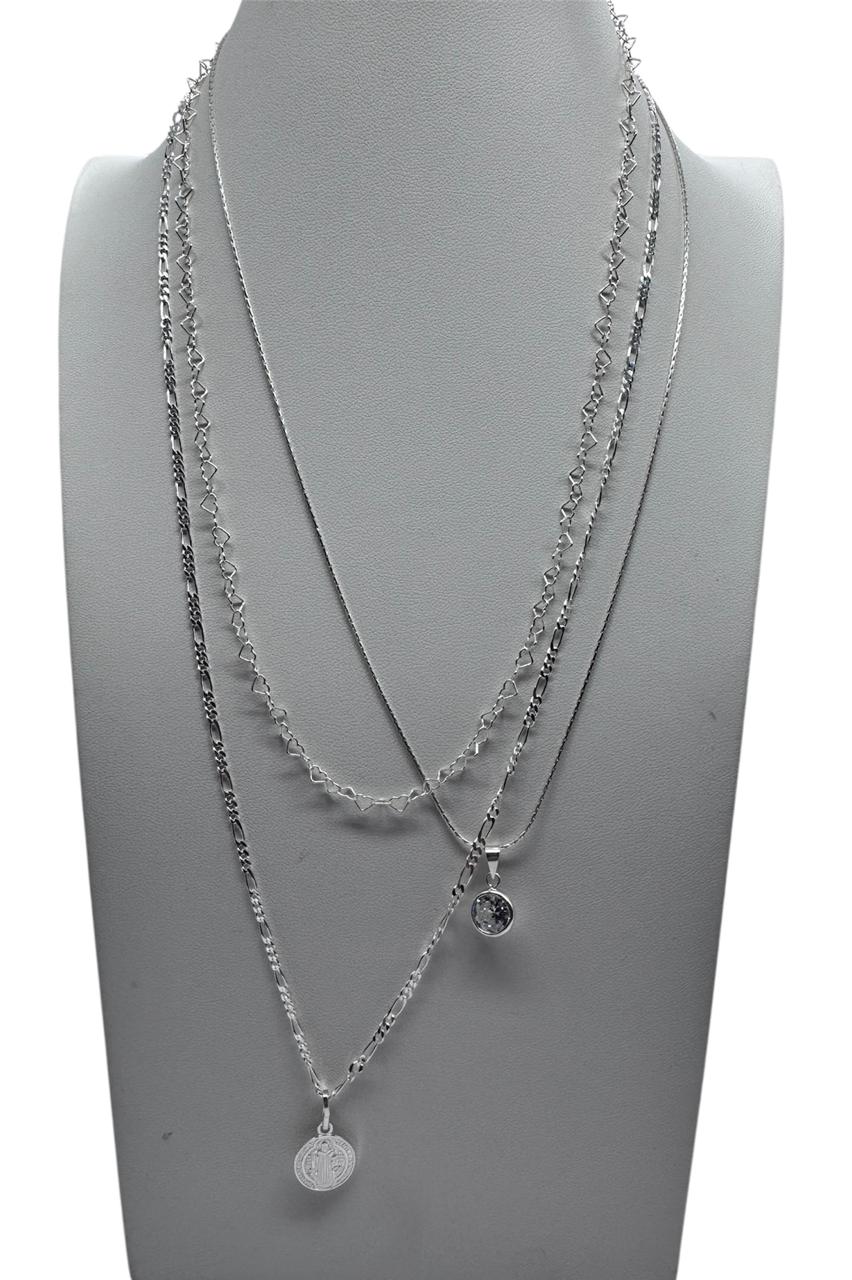 LOTE DE TRES COLLARES MUJER 50CM L10