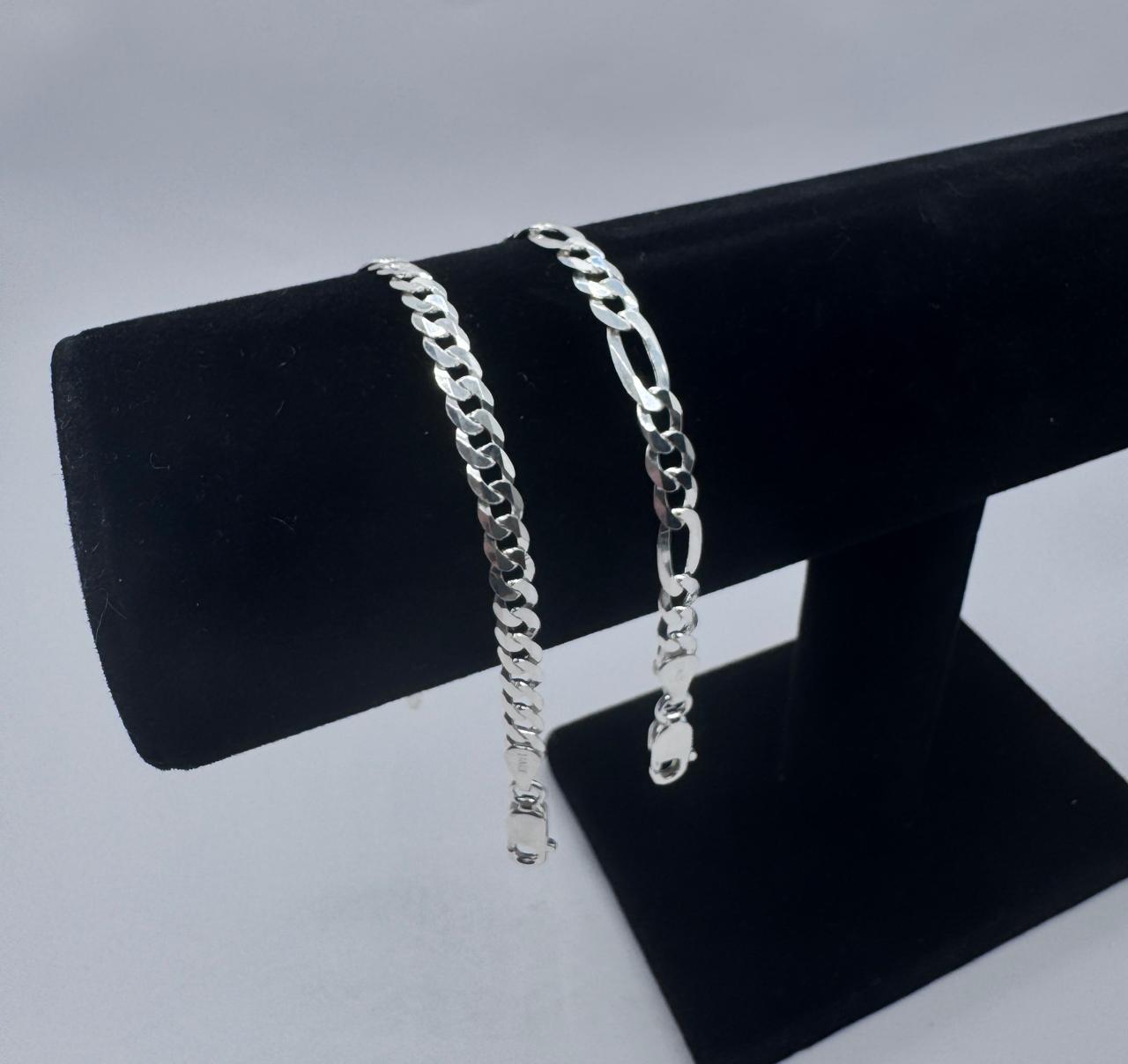 PACK DE DOS PULSERAS HOMBRE PLATA 925 DÚO MODELOS DIFERENTES