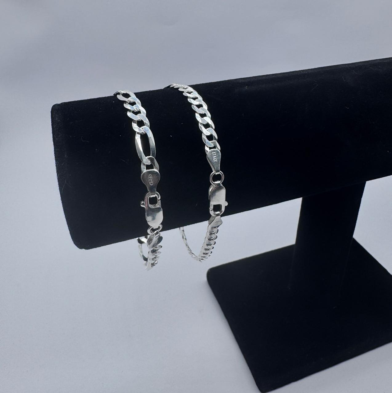 PACK DE DOS PULSERAS HOMBRE PLATA 925 DÚO MODELOS DIFERENTES