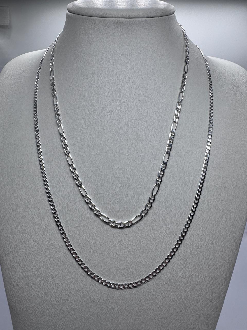 CADENA PLATA 925 SET DE DOS MODELOS DIFERENTES HOMBRE