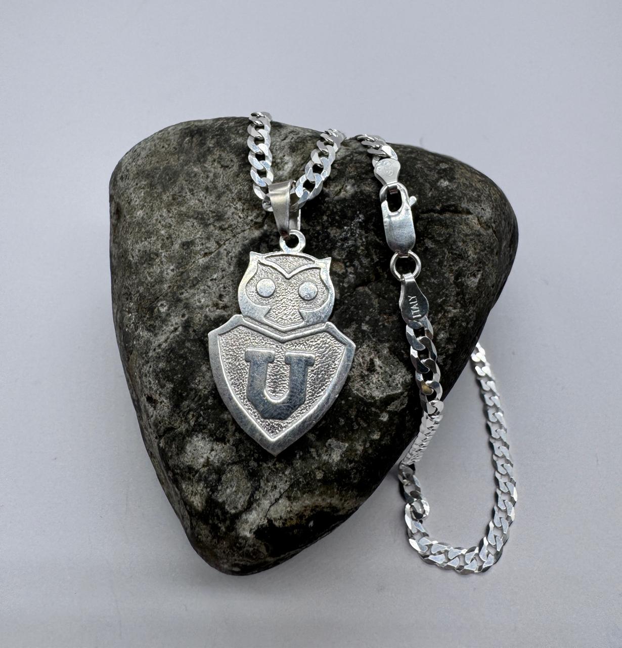 U DE CHILE + COLLAR HOMBRE GRUMET 60CM X4 MM PLATA 925