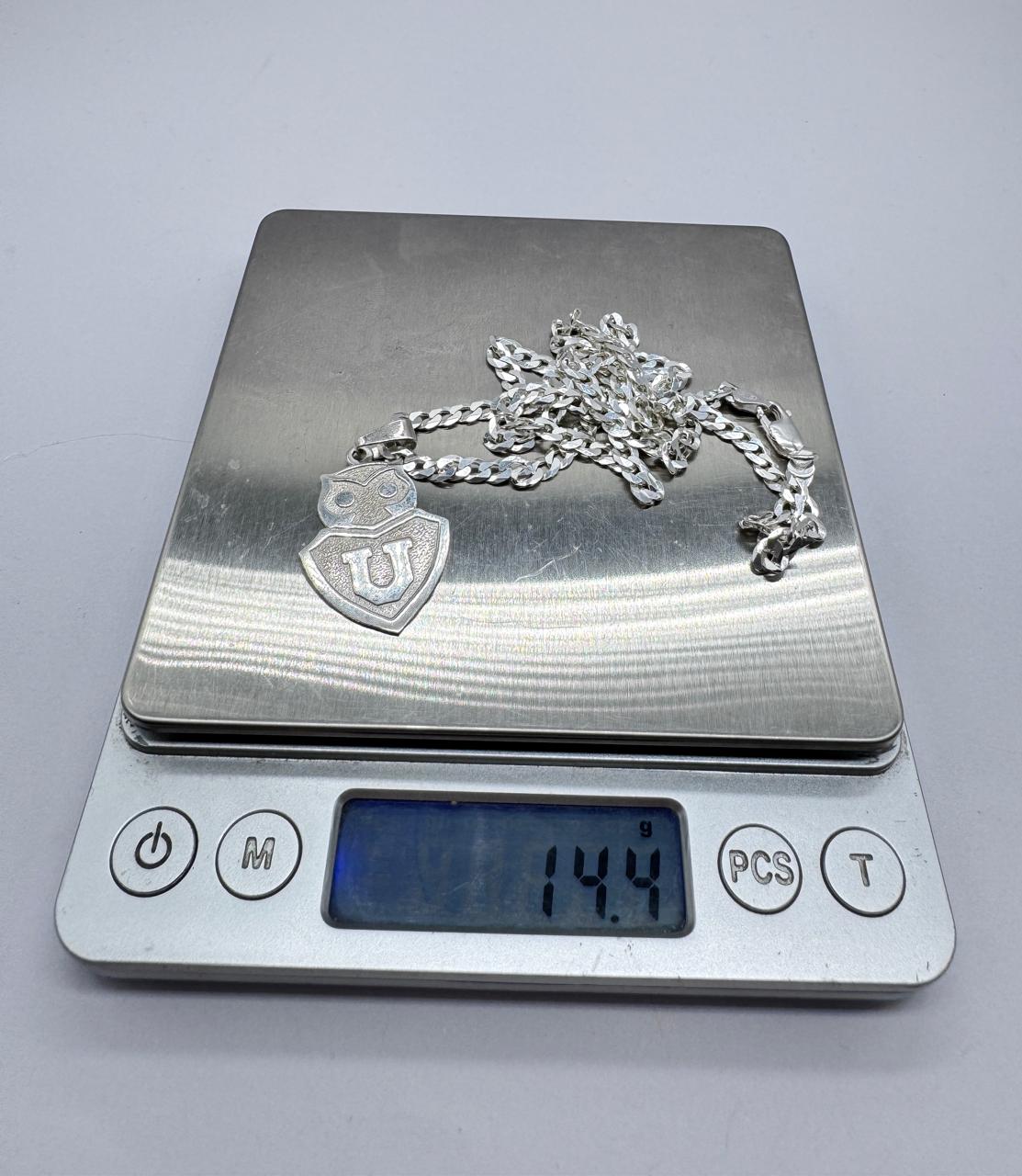U DE CHILE + COLLAR HOMBRE GRUMET 60CM X4 MM PLATA 925