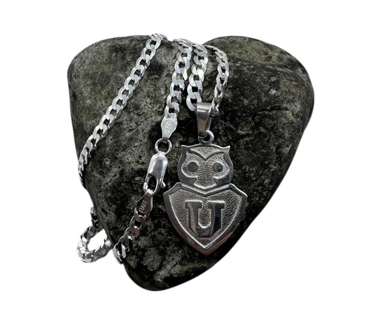 U DE CHILE + COLLAR HOMBRE GRUMET 60CM X4 MM PLATA 925 - Plateado