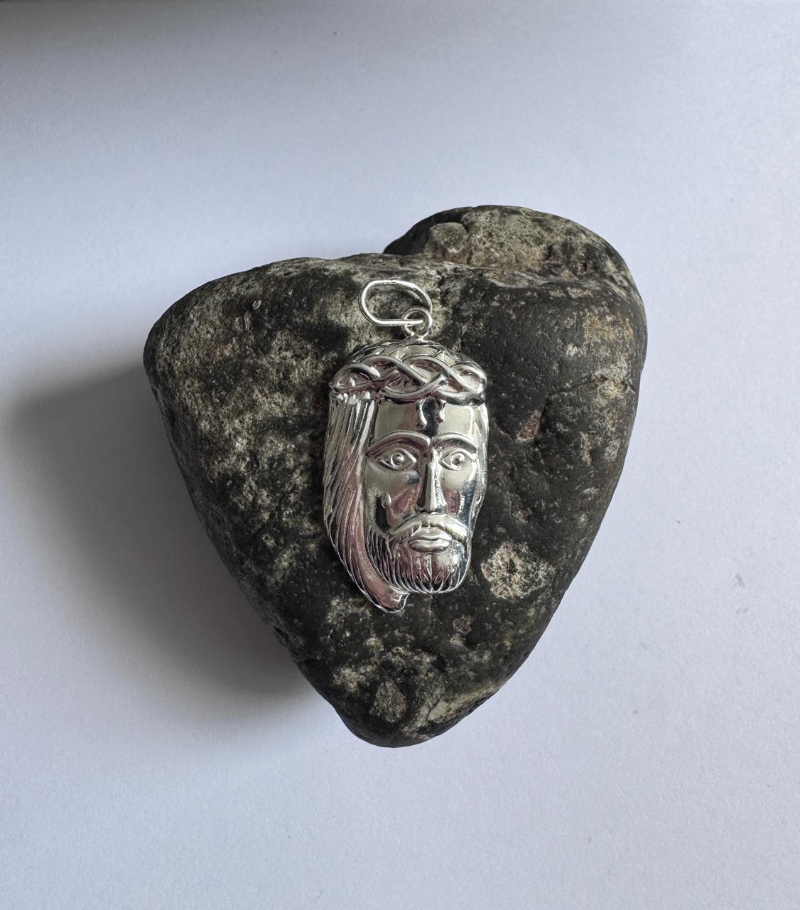 Colgante Plata Dije Cara De Jesucristo Plata Italiana 925