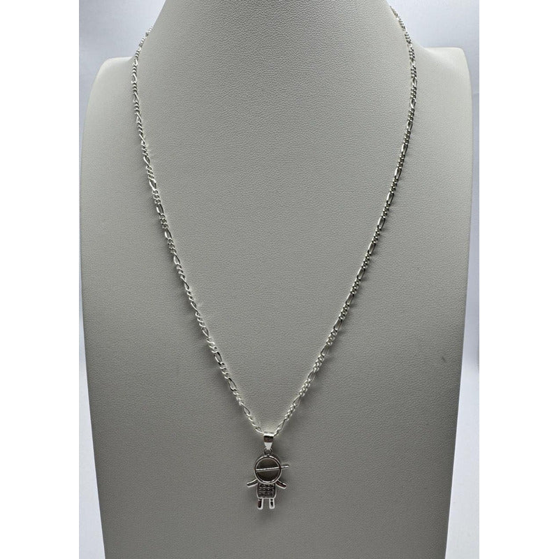 cadena con colgante niño plata italiana 925