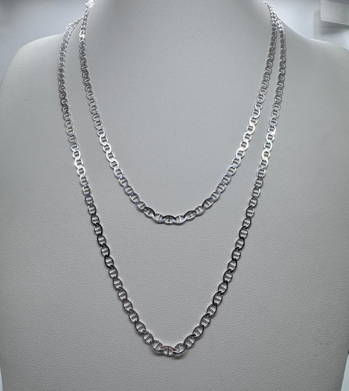 set collares hombre y mujer plata ley 925